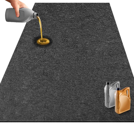Garage Floor Mat 6.6x8.5 FT Oil Absorbent Waterproof Rubber Backing - Protects