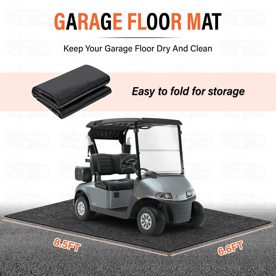 Garage Floor Mat 6.6x8.5 FT Oil Absorbent Waterproof Rubber Backing - Protects
