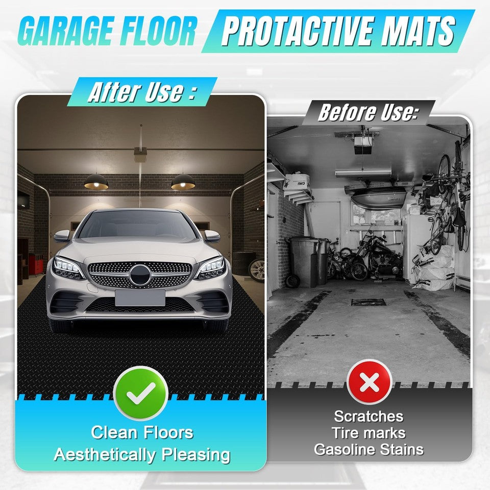 4 x 20 FT Garage Floor Mat Diamond Plate Rubber PVC Flooring Roll for SUV Truck