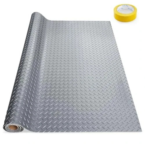 4×6FT Garage Floor Mat, 2.8mm Thickened with A Roll of Tape Gray | 4FT×6FT Grey