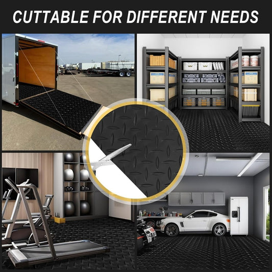10x20 FT Garage Floor Mat, 2.8mm Thickened Flooring Roll for Under Car Diamond P
