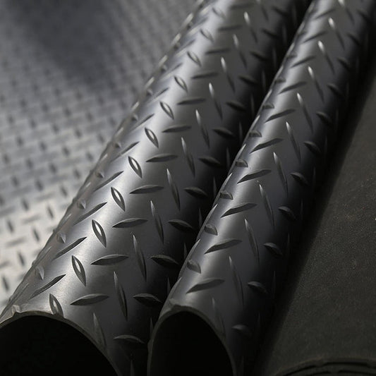4x4ft Garage Floor Tiles Floor Mat Non-Slip Diamond Roll Trailer Waterproof PVC