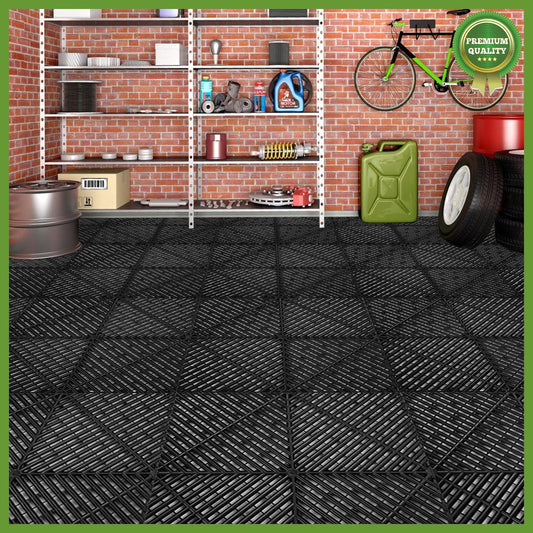 Garage Floor Tiles Interlocking 25 Pack Flooring Tiles 15.75x15.75" For Patio