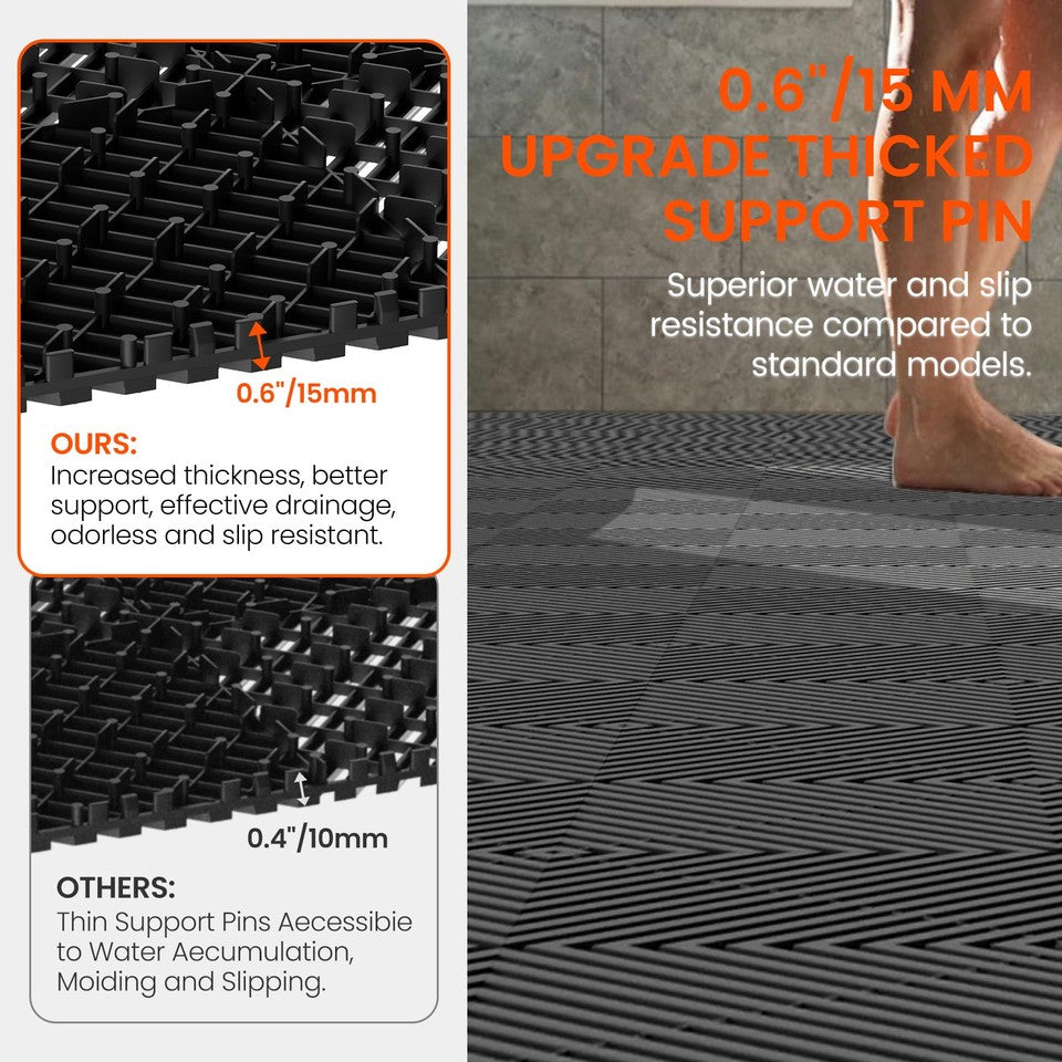 Garage Floor Tiles Interlocking Mat 24/36/50SqFt Modular PP Drainage Mat
