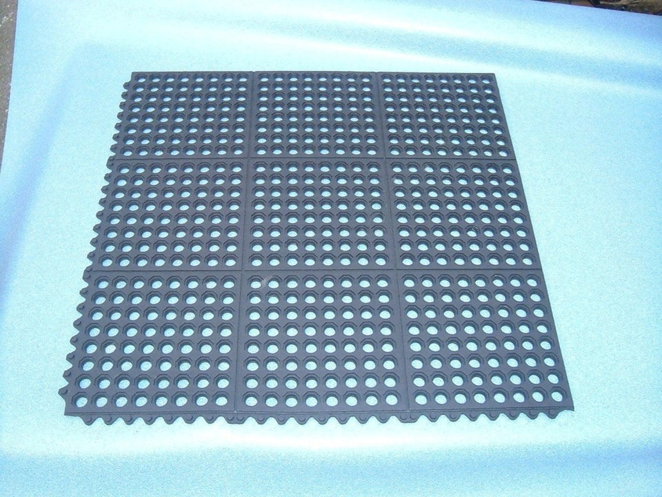 14mm Grass Rubber Mat Interlocking Gateway Playground Safety Mats WITH FIXINGS