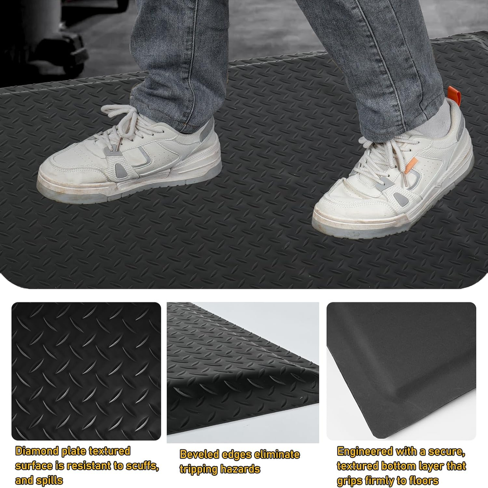 Heavy Duty Anti-Fatigue Mat 2' x 7' for Comfort in Commercial Kitchens