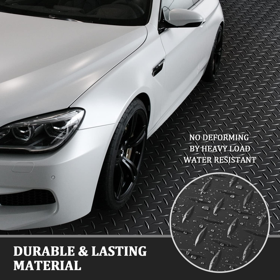 Heavy Duty Diamond Plate Rubber Flooring Roll for Garage & Gym 16.5x3.3 Ft