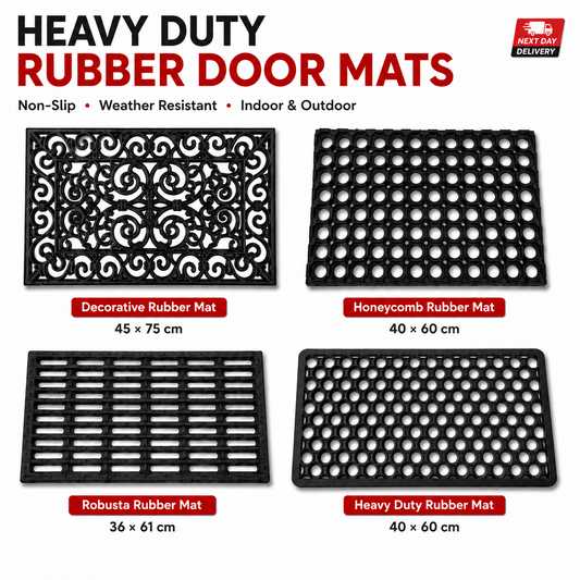 Heavy Duty Rubber Door Mat Non Slip Outdoor Entrance Floor Mat Dirt Scraper UK