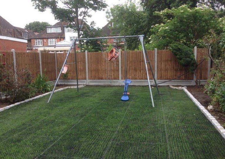 Heavy Duty Rubber Grass Mat Outdoor Safety Floor Garden Childrens Playground x 2