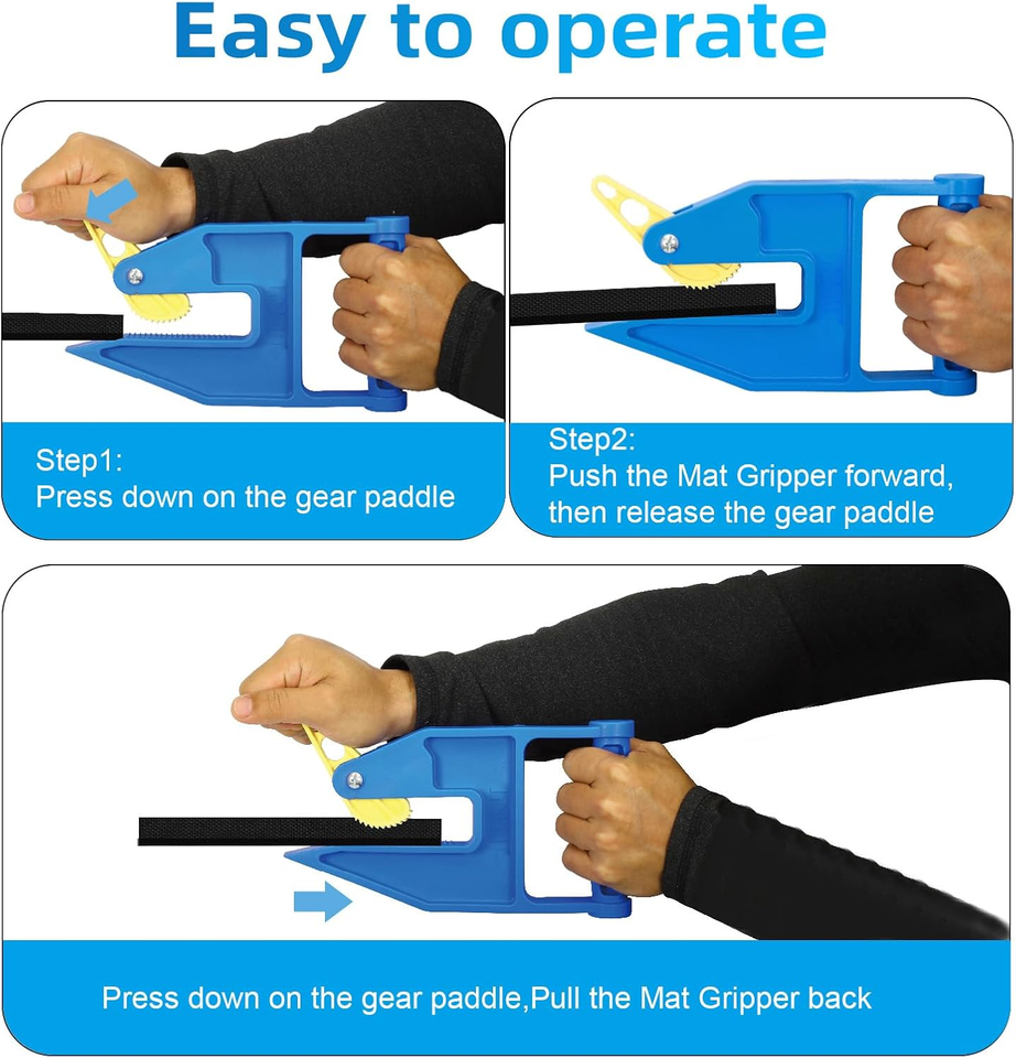 Heavy Duty Stall Mat Grippers - Pair of 2 Mat Movers Tool for Horse Stalls, Gym,