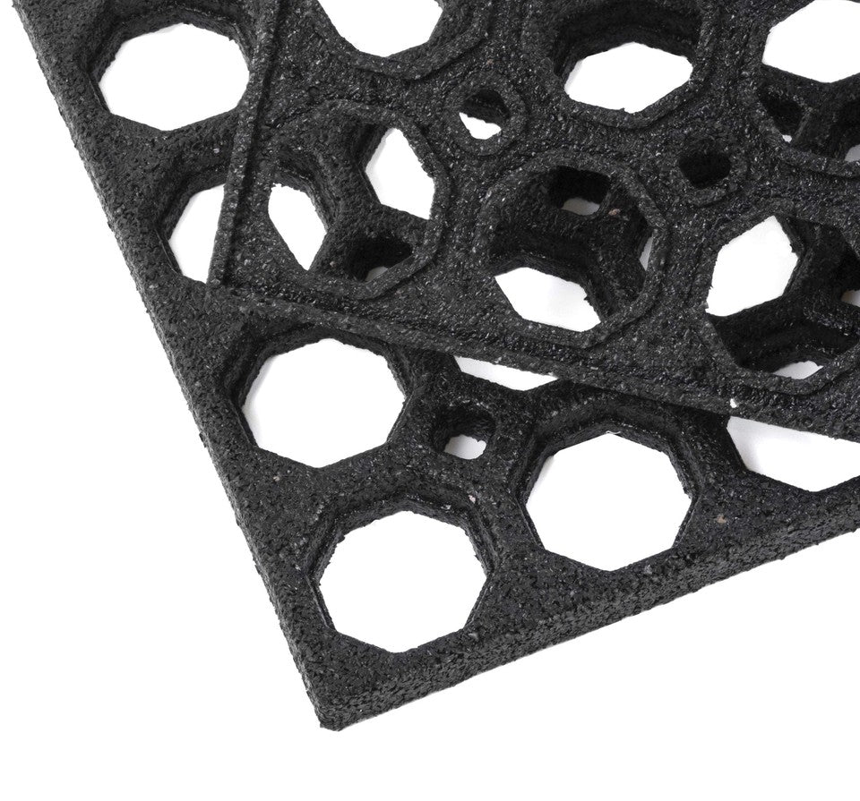 Honeycomb Outdoor Rubber Ring Entrance Floor Door Mat, Heavy Duty Drianage Matt