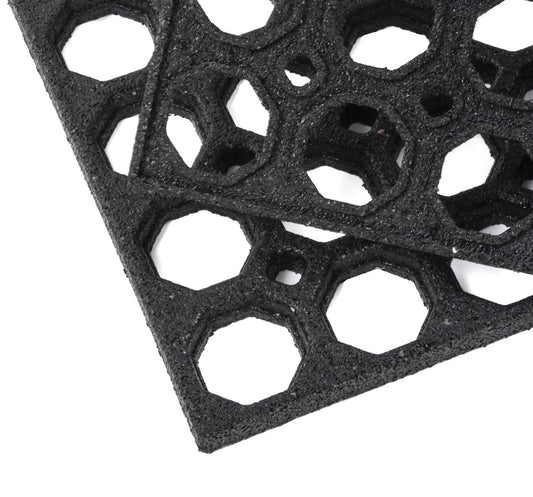 Honeycomb Outdoor Rubber Ring Entrance Floor Door Mat, Heavy Duty Drianage Matt