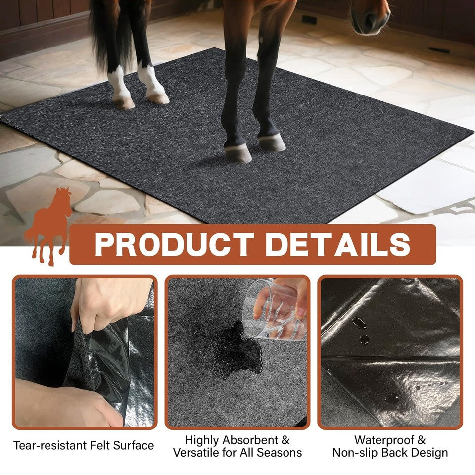 4 x 6ft Horse Stable Mat Non-Slip Floor Cuttable Lightweight Water Absorbent