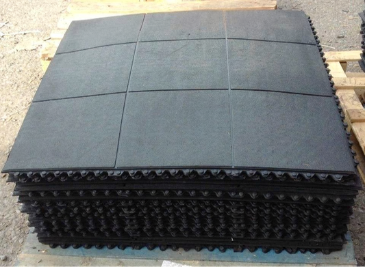 INTERLOCKING RUBBER FLOOR MATS GYM EXERCISE MAT 3'x3'(90x90cm)16mm