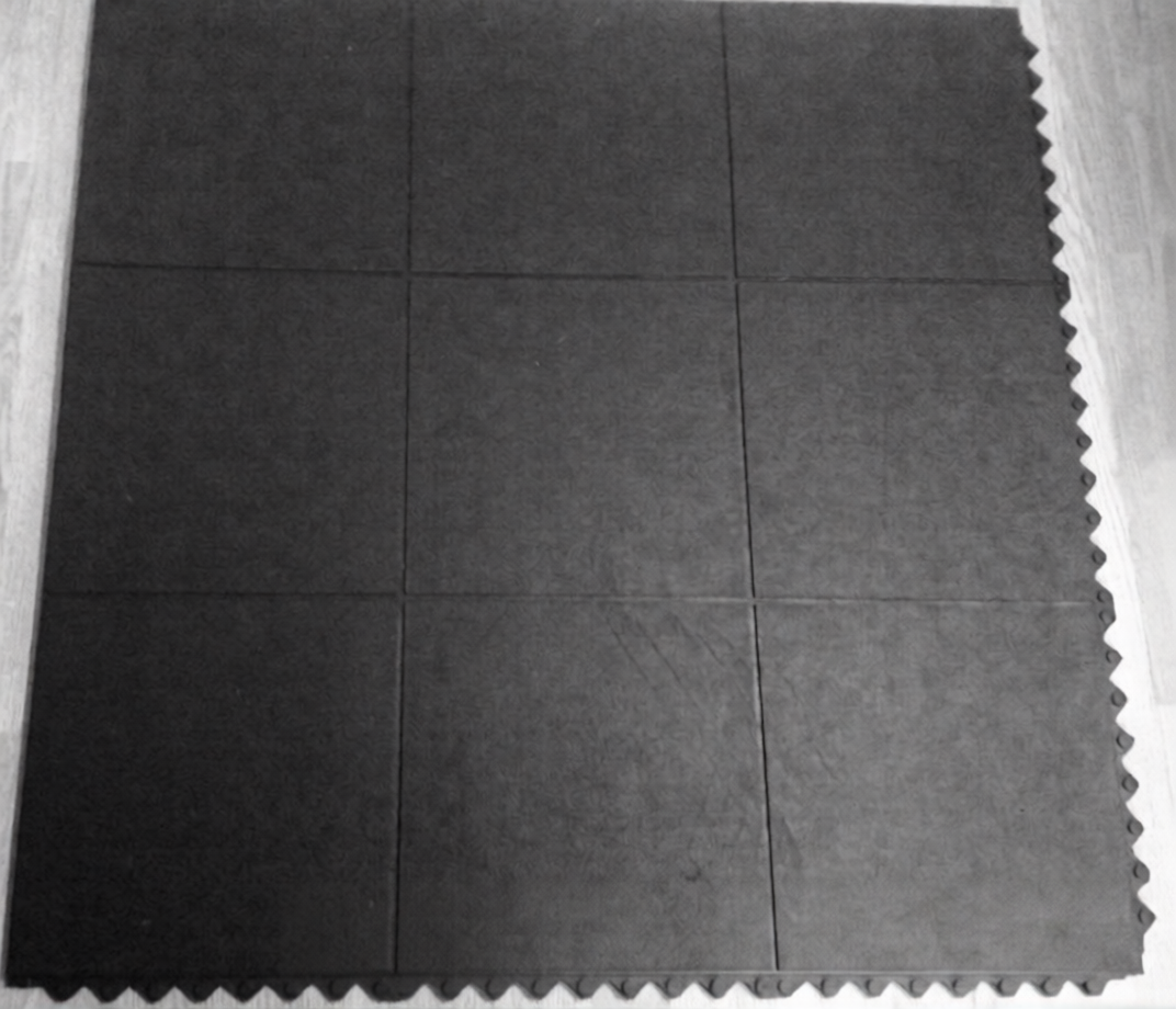 INTERLOCKING RUBBER FLOOR MATS GYM EXERCISE MAT 3'x3'(90x90cm)16mm