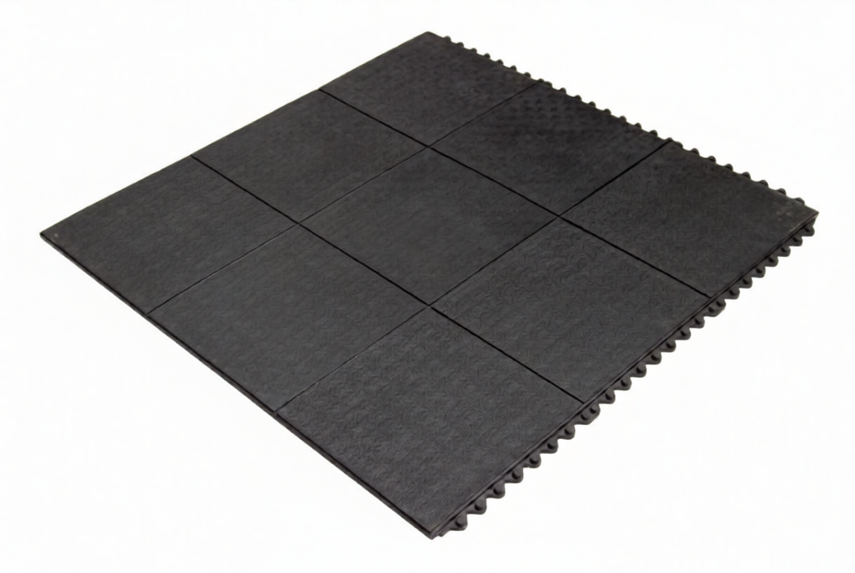 INTERLOCKING RUBBER FLOOR MATS GYM EXERCISE MAT 3'x3'(90x90cm)16mm