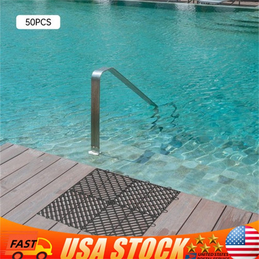 12x12" Interlocking Garage Floor Tiles 55 PCS Deck Tile Snow Water Drainage