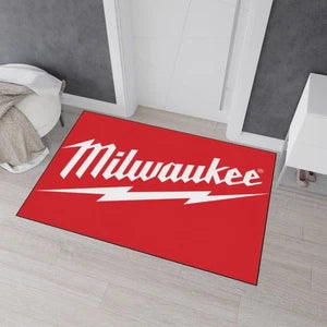 Milwaukee Red Heavy Duty Floor Mat - Durable Entryway Rug, Work Shop Mat, Garage