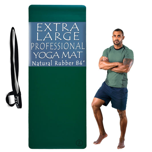 Natural Rubber Yoga Mat for Hot Yoga & Pilates. 7ft x 2.5ft x 5mm Exercise Mat