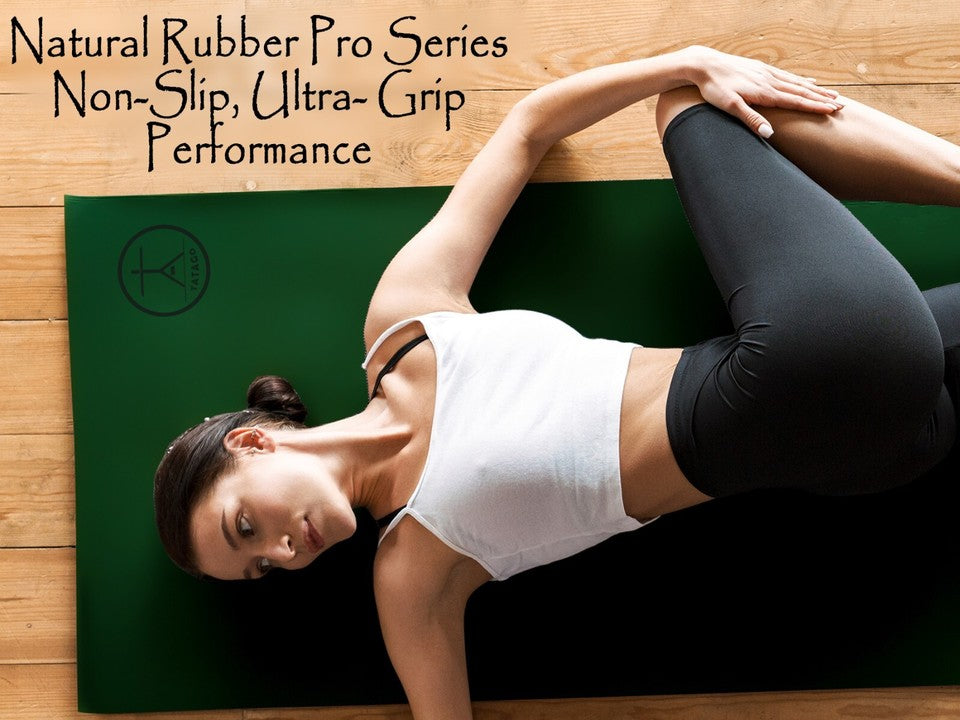 Natural Rubber Yoga Mat for Hot Yoga & Pilates. 7ft x 2.5ft x 5mm Exercise Mat