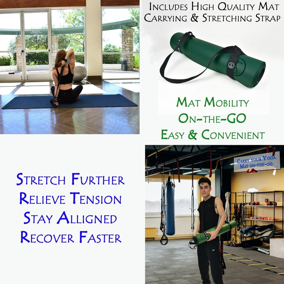 Natural Rubber Yoga Mat for Hot Yoga & Pilates. 7ft x 2.5ft x 5mm Exercise Mat
