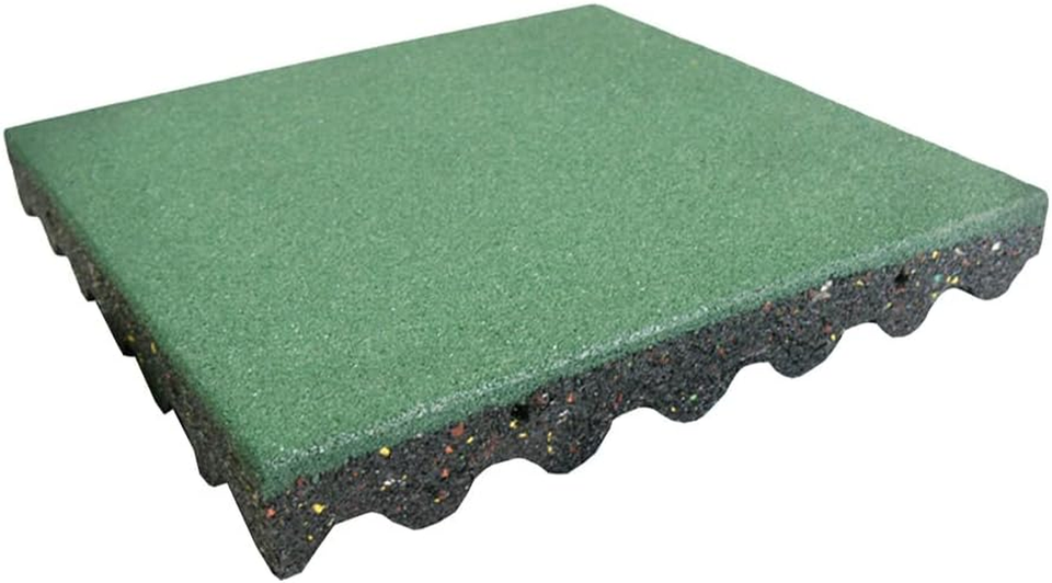 Eco-Safety Interlocking Playground Tiles - 16 Pack Green, 42.25 Sq Ft Coverage