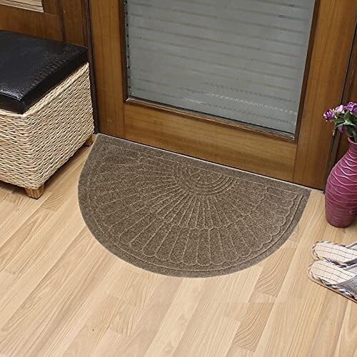 Rubber Doormat Indoor Outdoor Half Round Front Door Mat Non Slip Backing Floor M