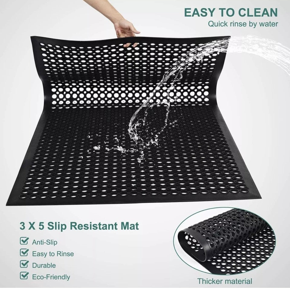 Rubber Mat Indoor/Outdoor Commercial Restaurant anti Fatigue Rubber Drainage mat