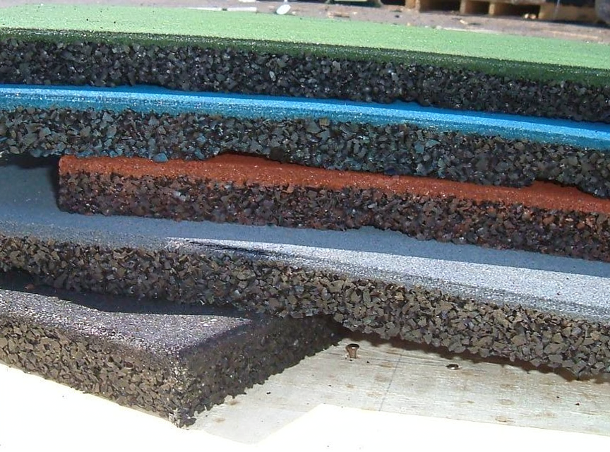 4 Rubber Safety Tiles Heavy Duty Playground Swing Slide Play Area Outdoor Mats