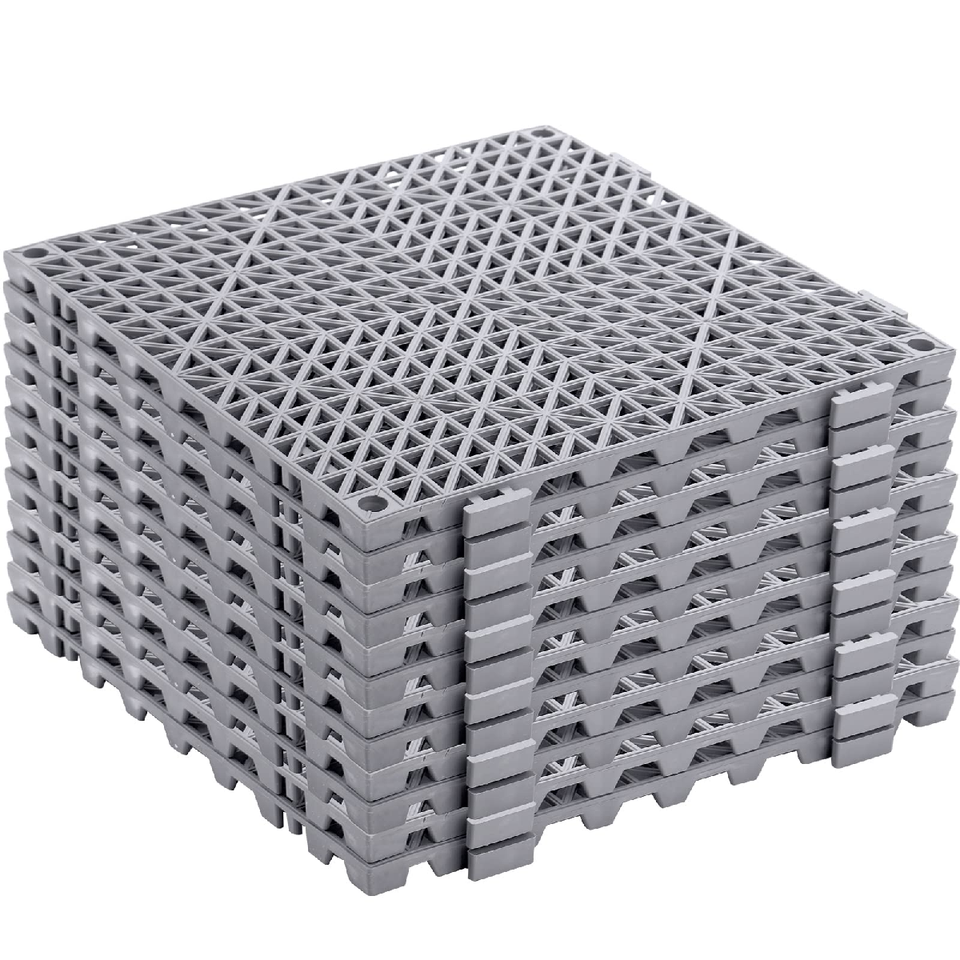Soujoy 12 Pieces Modular Interlocking Cushion 11.6 X 11.6 Rubber Floor Tiles