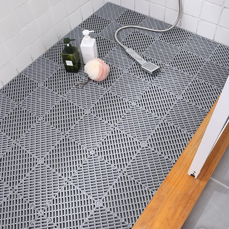 Soujoy 12 Pieces Modular Interlocking Cushion 11.6 X 11.6 Rubber Floor Tiles