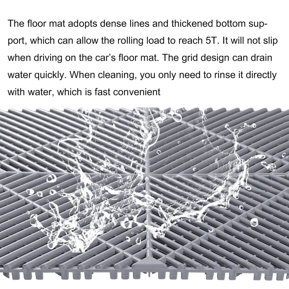 0.71" Thick Garage Flooring Tiles 20Pcs 16x16 in Interlocking Drainage Deck Mat