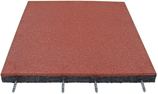 Ultra Thick Interlocking Rubber Tiles 20"x20" for Outdoor Play & Gym (2 Pack)