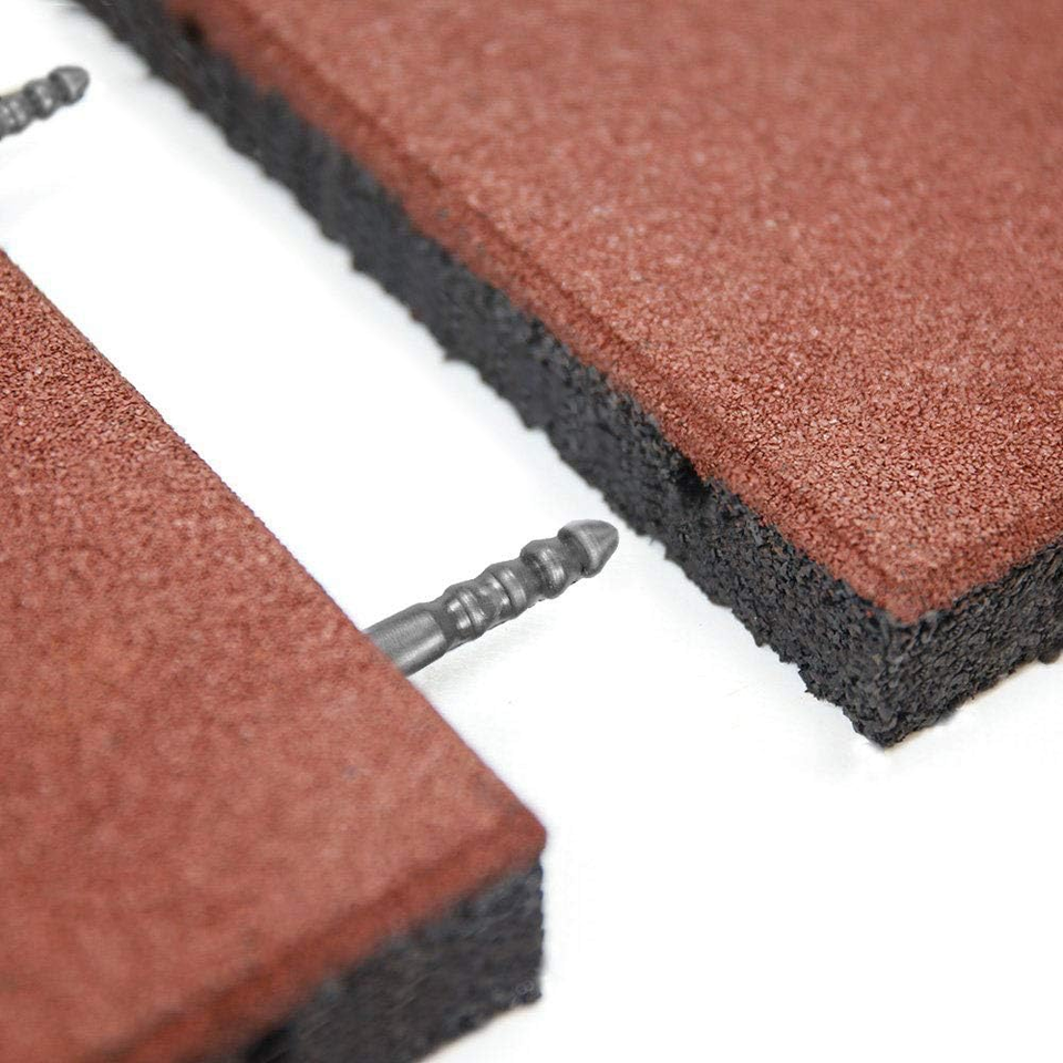 Ultra Thick Interlocking Rubber Tiles 20"x20" for Outdoor Play & Gym (2 Pack)