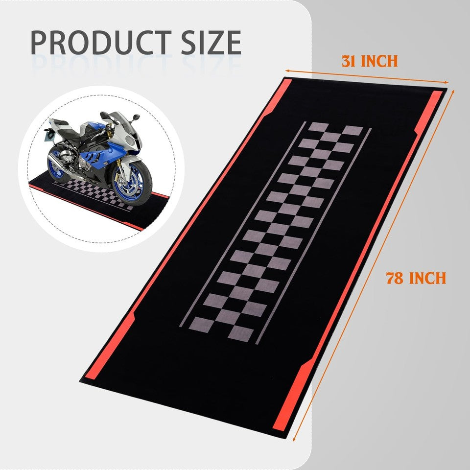 Washable Motorcycle Mat 78"x31" NonSlip Garage Floor Rug Oil Absorbent Pad