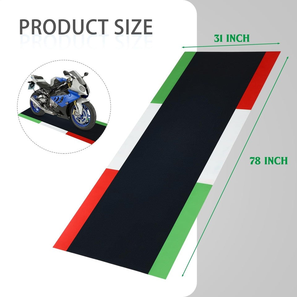 Washable Motorcycle Mat 78x31 Inch NonSlip Garage Floor Rug Oil Absorbent